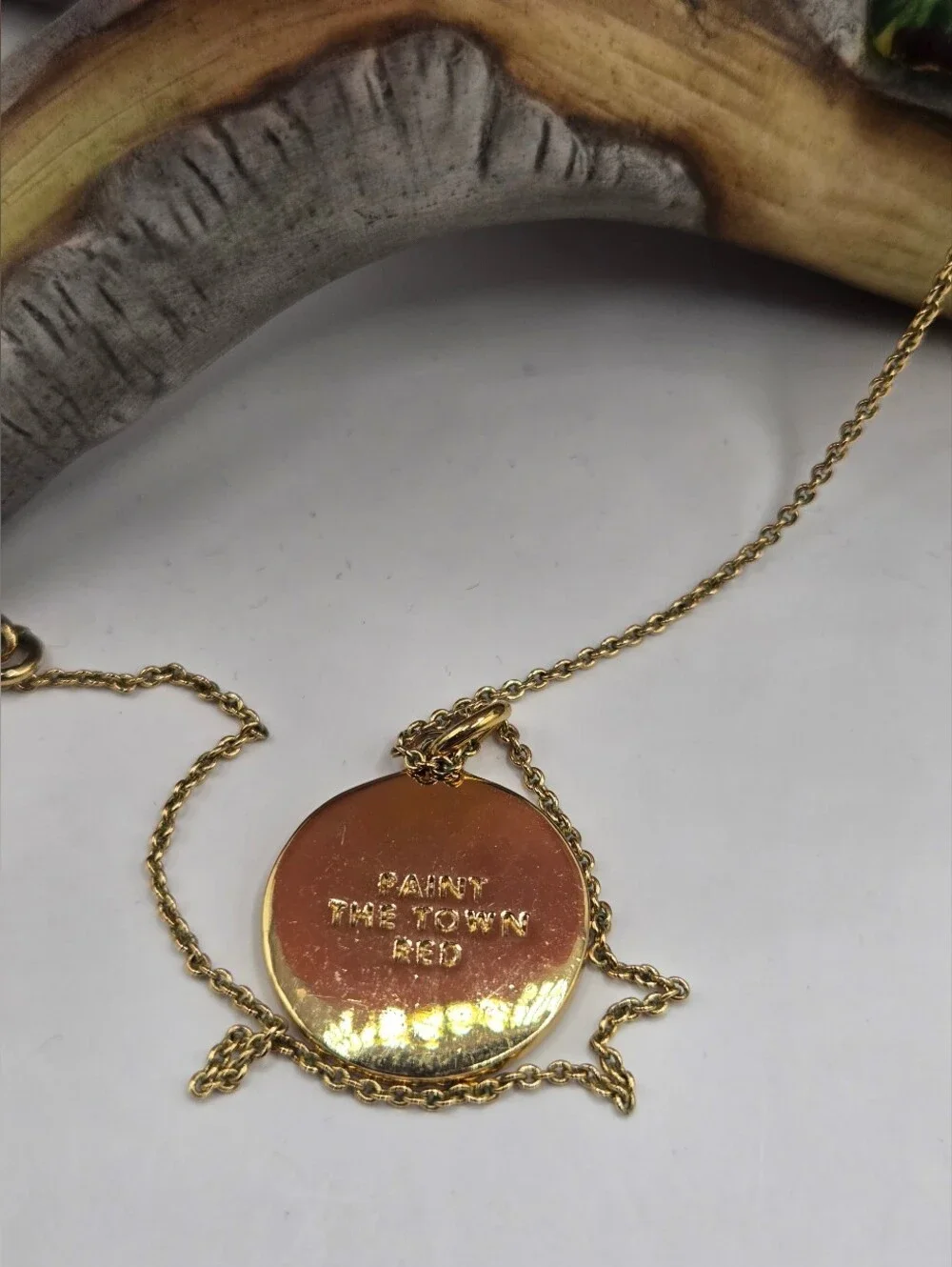 Kate Spade ♤ Gold/Red Accent Pendant Necklace 